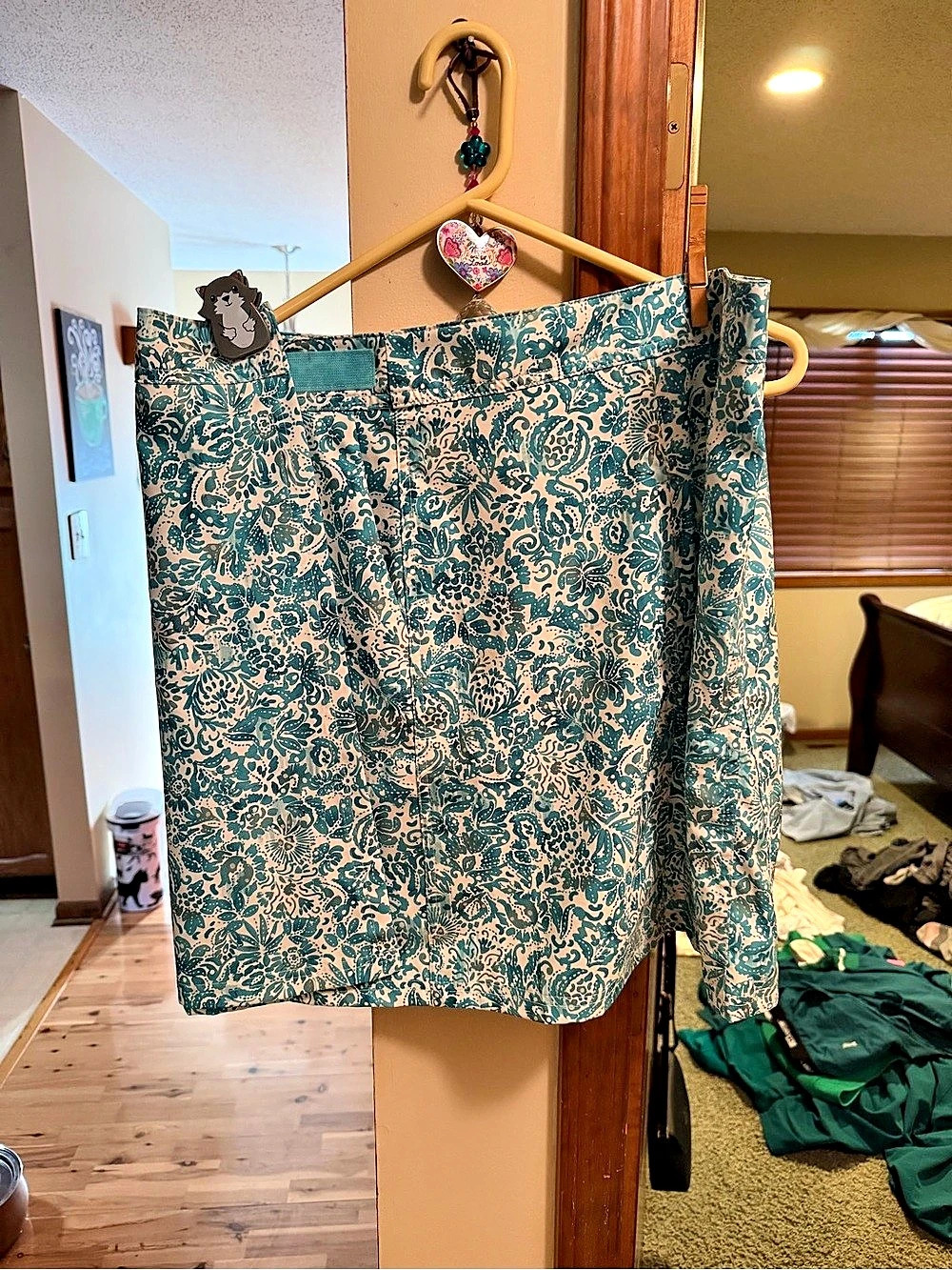 Women's Paisley Mini Skirt in Blue & White